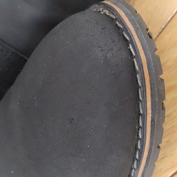 Columbia Black Ankle Boots with Plaid Accent - Picture 11 of 11